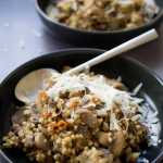Risoto de trigo sarraceno com cogumelos