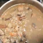 Risotto de cogumelos portobello e camarão (sem glúten)