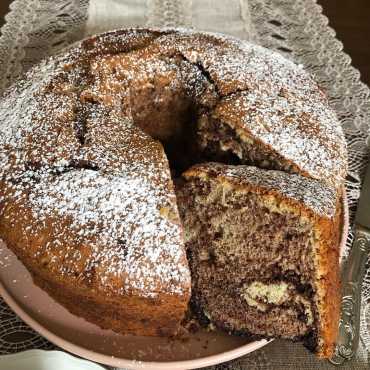 Bolo mesclado de aveia com laranja