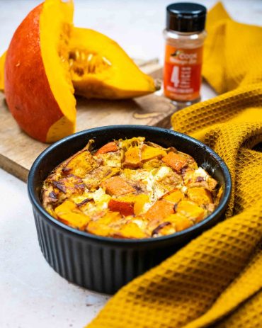 Clafoutis salgado de abóbora e feta