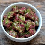 Nhoque de beterraba com batata-doce