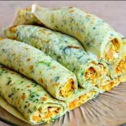 Panqueca de espinafre com frango