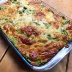 Quiche de brócolos com palmito