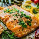 Salmão Assado Com Legumes
