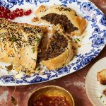 Rolo gigante de cogumelos e cevadinha